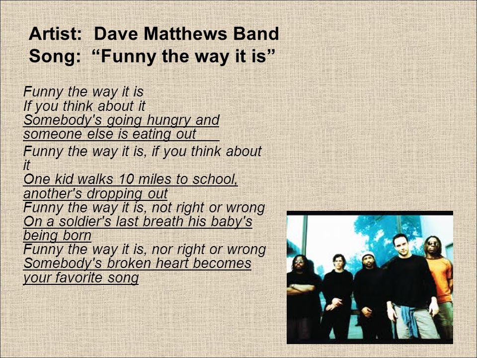 An analysis of the poetry of dave matthews